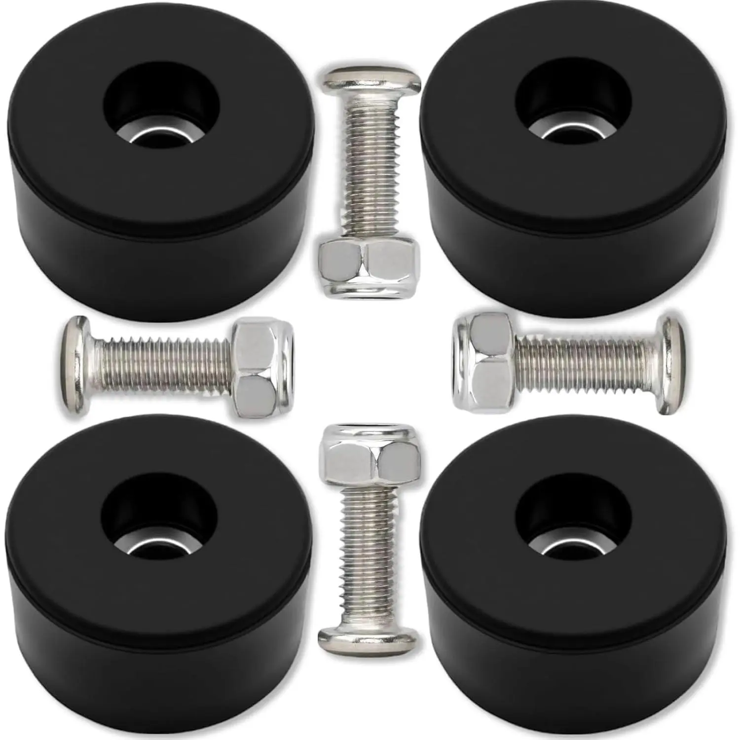 Anti Vibration Rubber Pads with Self-Locking Screws (1.5"x0.75", 4PCS) - Floor Protection, Vibration Control for Air Compressors, Generators - Compatible with Coleman Powermate 094-0026, Sanborn E106661, Husky Fini D091007, Pads + Screws