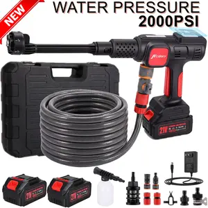 【FathersDayGift】2000PSI Wireless Portable High Pressure Washer, 6-IN-1 Nozzle & Foam Cannon Electric High Power Cleaner 2 Rechargeable Battery Powered By, Handheld Electric Cleaner Water, Gift Idea, Cordless Pressure Washer,Car Wash Equipment #SummerVibes