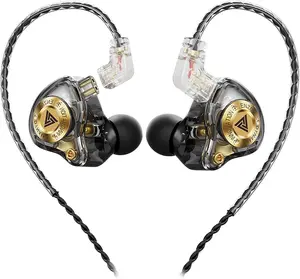 Detachable DIY Hi-Fi Wired Gaming Earbuds with 10mm 1DD Dynamic Driver for Music Gaming & Video Calls Powerful Bass In-Ear Monitoring Headphones