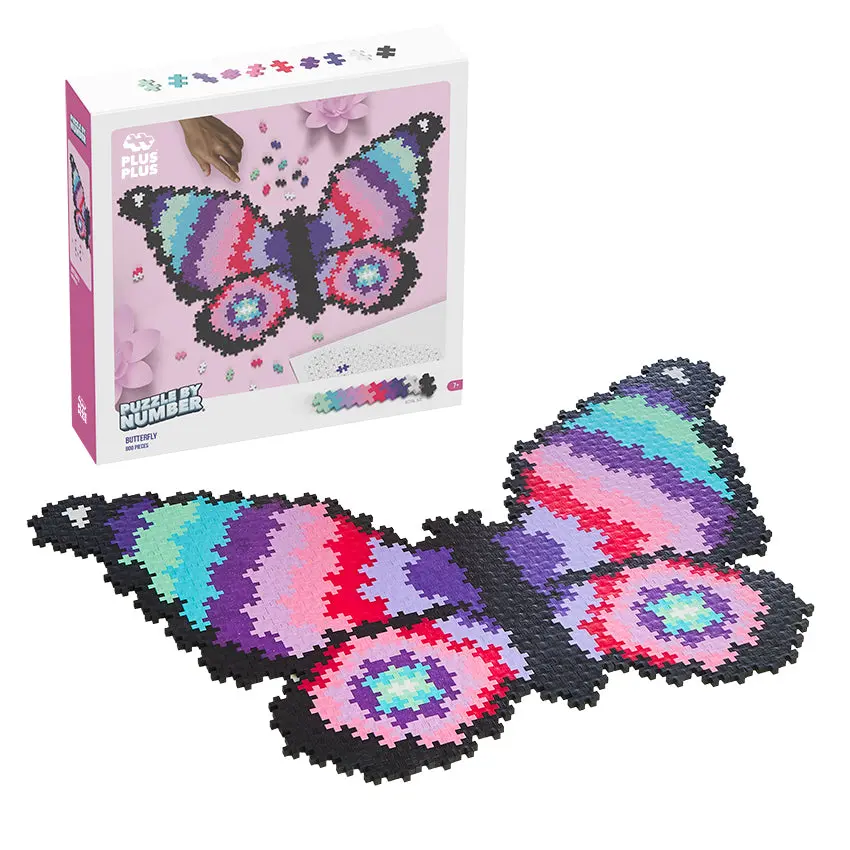 800-Piece Colorful Plus-Plus Puzzle By Number, Creative Play Butterfly Mosaic Craft, Recyclable Decorative Room Decor Item, Jigsaw