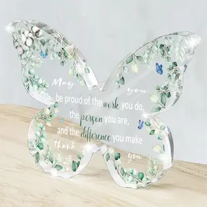Inspirational Butterfly Acrylic Plaque, Teacher & Colleague Appreciation Gift, Meaningful Thank You Present, Desk Decoration, Home Office Decor
