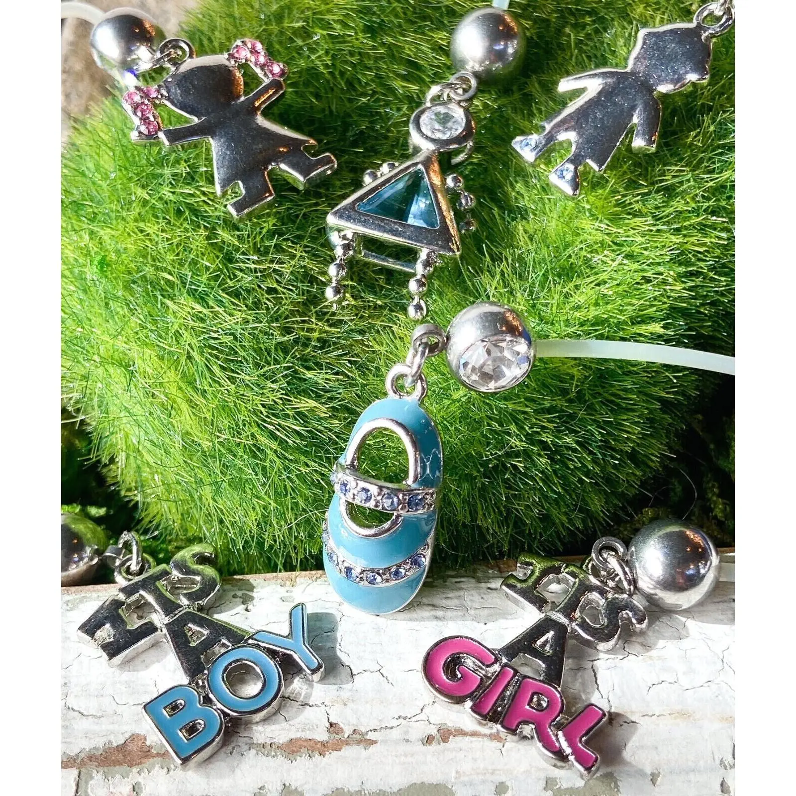 2" Bioflex Pregnancy Belly Ring It's a Boy/Girl Maternity Navel Naval