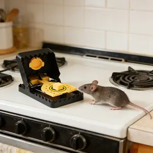 4 PACK 2026 Upgraded  Kitchen Mouse Trap | Reusable Snap Trap for Mice | Effective Rodent Control for Home, Kitchen, Office | Easy to Use and Clean