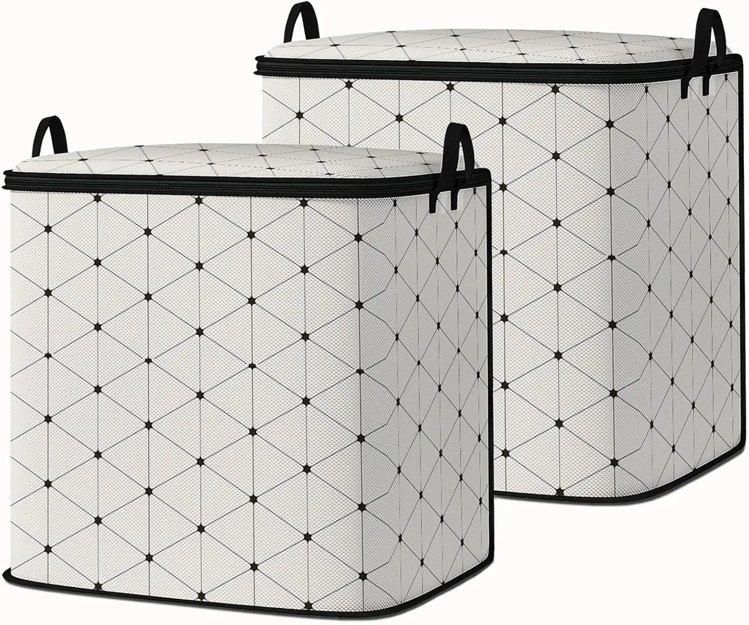 2 Pack 95L Storage Bags for King Comforters, Bedding, Blankets & Pillows, Fabric Closet Organizer with Zipper and Handles