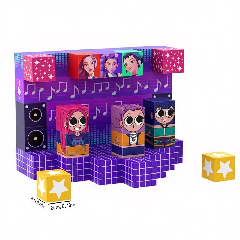 K-Pop Hunter Girl Team Magnetic Building Blocks, Magnetized Construction Set, Fun and Educational Toy for Kids, Perfect Gift Idea