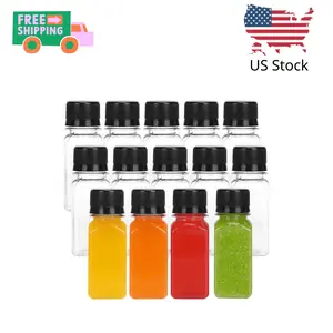 14pcs 2oz Ginger Shots Bottles with Caps, Small Plastic Juice Bottles
