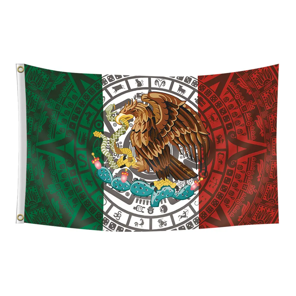 Aguila Grande Mexican Decorative Banner - 60x40in 1-Piece Polyester Fabric, Colorful Eagle Emblem, Green-Red Brightening Design, Durable, 2 Grommets, Single-Sided Animal Print, Ideal for Home Wall Decor, Holiday Gifts, Birthday Use