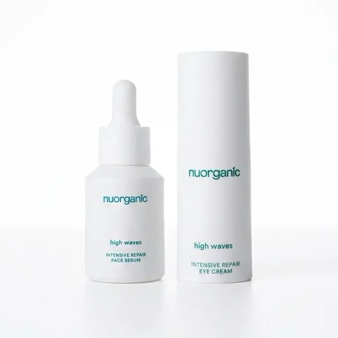 nuorganic Daytime Bundle - High Waves Face Serum and Sea Moss Eye Cream for Wrinkles and Under Eye Puffiness Skincare Daily Skincare Routine to Repair Skin for a Natural Glow and Flawless Skin