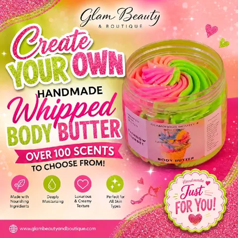 Create Your Own Whipped Body Butter! Handmade 2 oz Shea & Mango Butter Body Frosting. All Natural Non Greasy Emulsified Body Butter with SPF 20