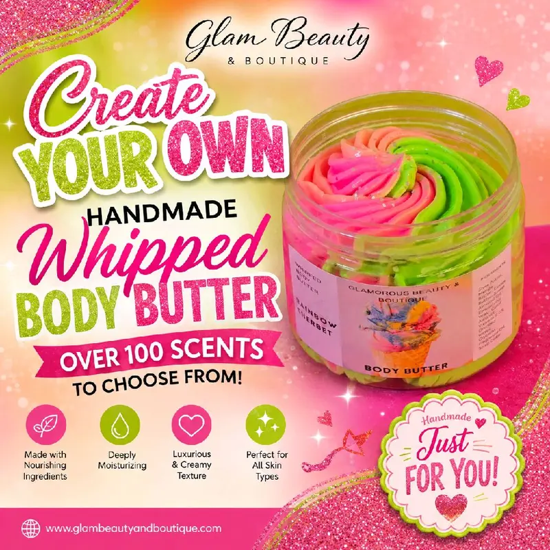 Create Your Own Whipped Body Butter! Handmade 2 oz Shea & Mango Butter Body Frosting. All Natural Non Greasy Emulsified Body Butter with SPF 20