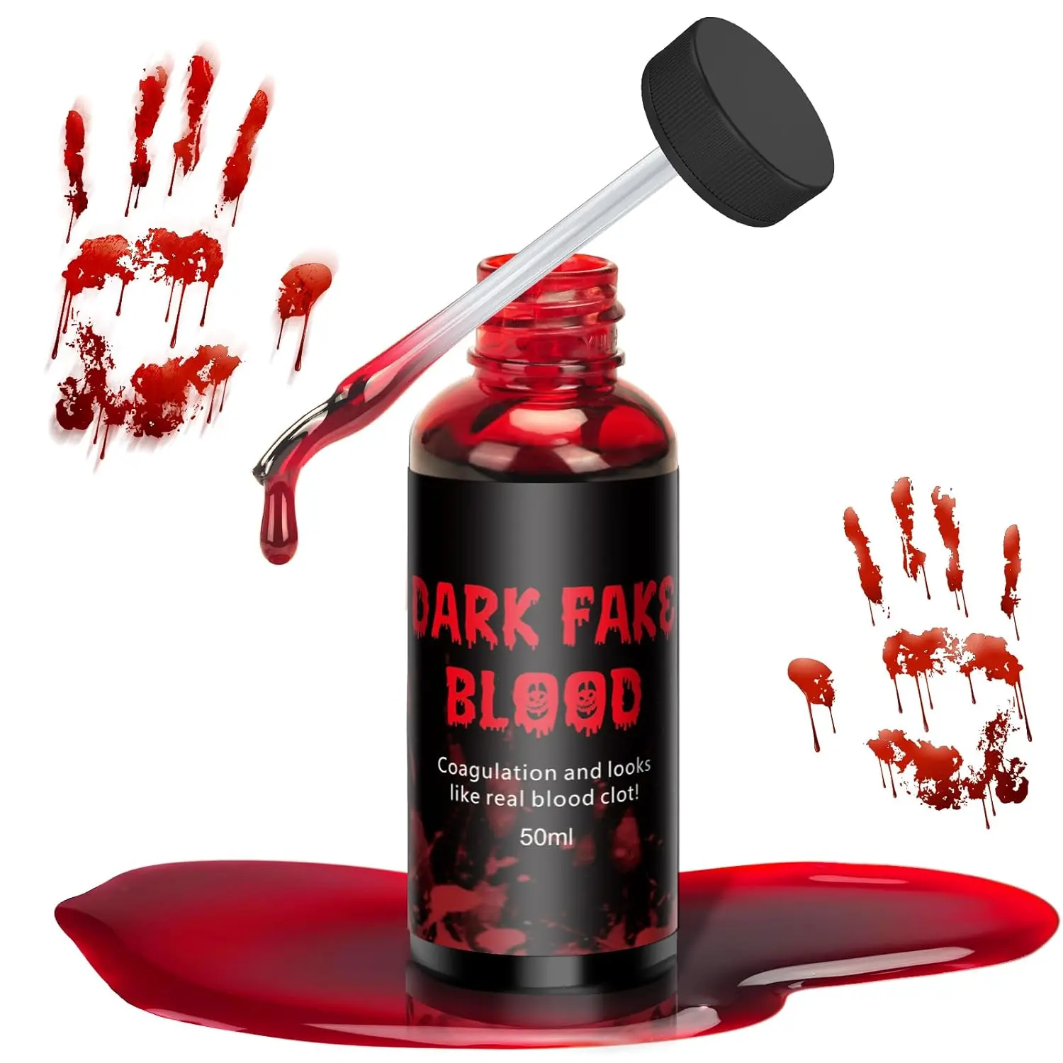 Halloween 50ml Fake Blood Washable, Special Effect Makeup Vampire Accessories, Cosplay for Zombie and Costume, Fake Blood Makeup Imitates Bleeding Wounds