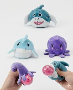 Squishy Ocean Animals, Plush Sea Creature Fidget Toys For Kids & Adults, Soft Squishies For Stress Relief, Calming Focus, Sensory Support For Autism And ADHD