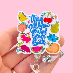 Glitter My Badge By their fruit you will know them strawberry badge reel for nurse and student nurse. Badge clip Badge pull - Retractable swivel clip with a 360 rotation. Great gift for coworker.