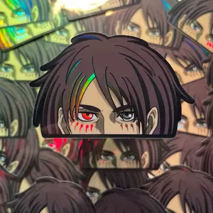 Custom Holographic Eren Yeager Sticker