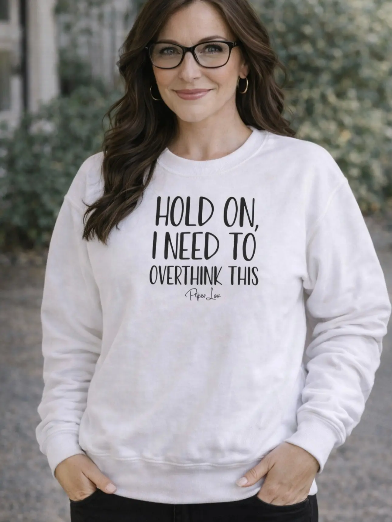 Hold On I Need To Overthink This Graphic Crewneck Sweatshirt Unisex Soft Classic Fit Pre-Shrunk 50% Cotton 50% Polyester