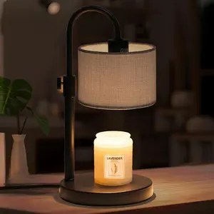 Candle Warmer Lamp with Timer, Dimmable Candle Wax Warmer Candle Lamp with 2 Bulbs, House Warming Gifts Birthday Gifts for Women Bedroom  Decor (Gray-Upgraded)