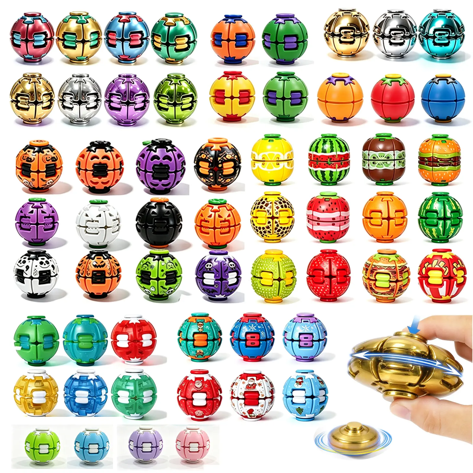 Press to Spin Fidget Spinner Fidget Ball Sensory Fidget Toys Adults Teens