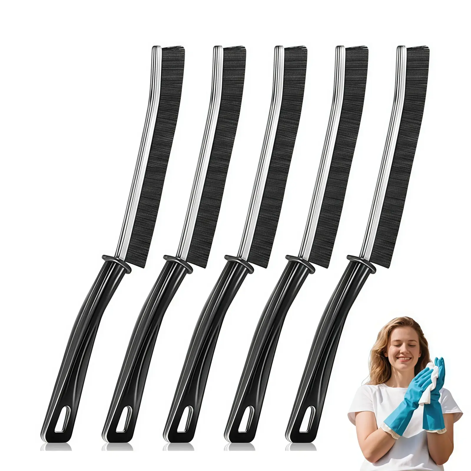 Multi-Function Hard-Bristle Gap Cleaning Brush Set, Specialized Tool for Removing Dirt from Dead Corners in Kitchens and Bathrooms