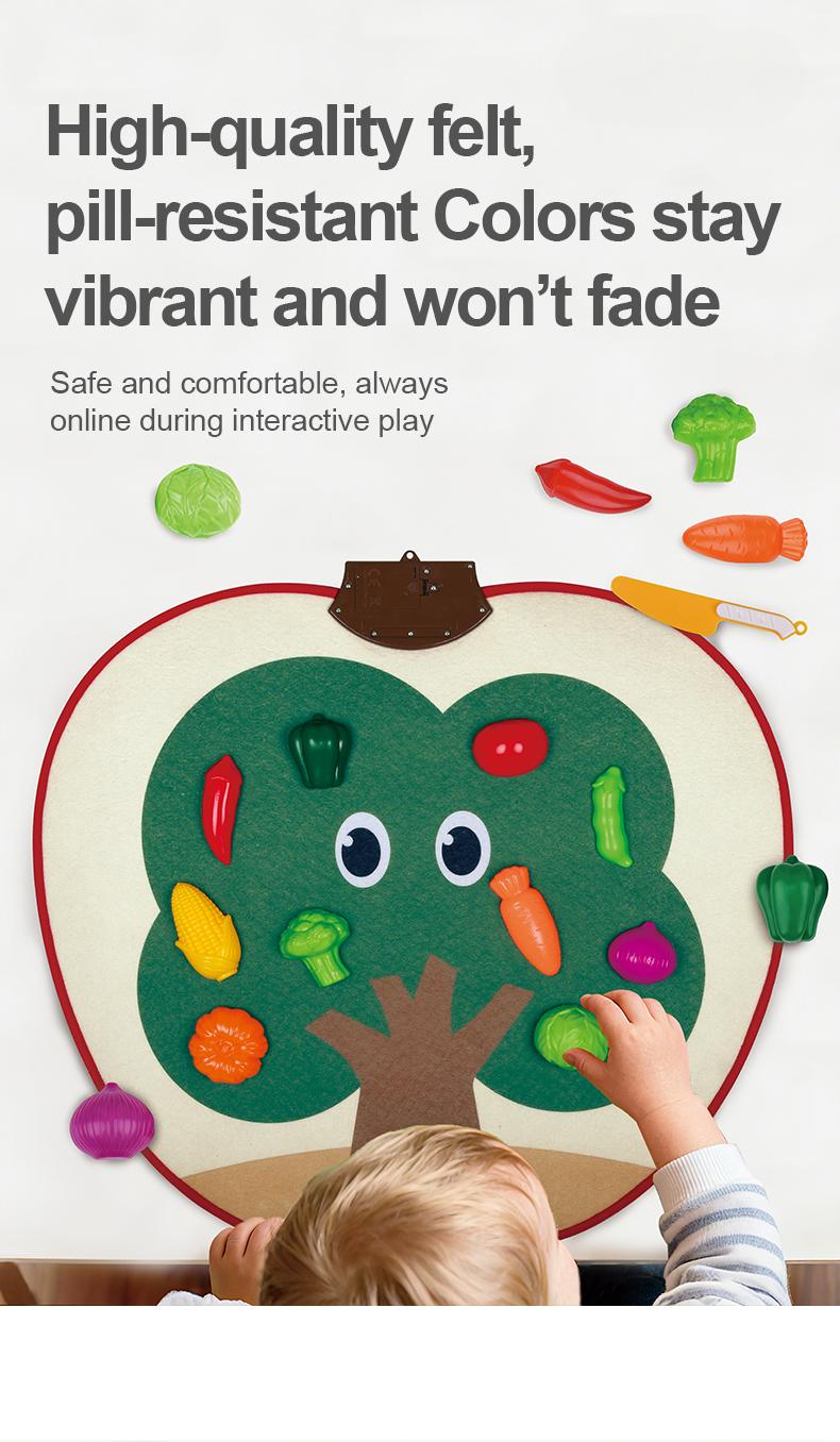 Apple Chart Interactive Fruit & Veggie Talking Poster with Cutting Playset for Toddlers