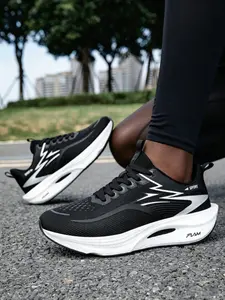 1 Pair Unisex Gradient Knit Running Shoes | Lightweight Racing Style | Breathable Mesh + Durable Rubber Sole | For Road Training / Daily Jogging / Campus Sports | Knitted Running Shoes, Athletic Running Shoes, Athletic Running Trainers