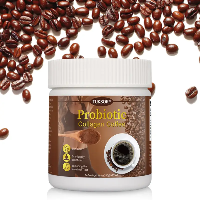 TUKSOR Probiotic Collagen Coffee: Revitalize Your Skin, Support Digestive Health, and Boost Energy with Collagen and Probiotics in Every Cup.