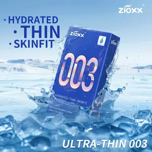 【Zioxx 003 】Ultra Thin Condoms for Men, Hyaluronic Acid Lubricated, Skin-Feel Natural Latex, 10 Count Healthcare