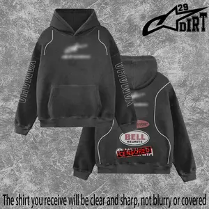 Dirt 29 - A-starMotor GP Racing Washed Hoodie Vintage Motocross Streetwear Hoodie Dirt Bike Graphic Pullover Y2K Racing Hoodie Oversized Acid Wash Hoodie MX Rider Apparel Unisex Motorcycle Racing Sweatshirt Retro Moto Cross Hoodie