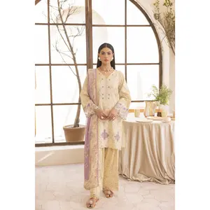 Mohagni Ready to Wear Embroidered Lawn 3pc Farshi Shalwar Suit SLM6