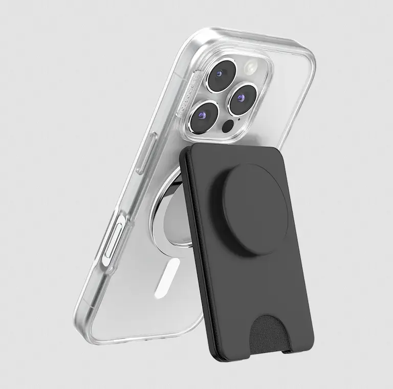 popsockets Black  MagSafe Kick-Out PopWallet+ & Stand
