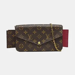 Pre-owned Louis Vuitton Mini Chain Shoulder Bag Monogram Canvas Brown Wallet X228 26.05.06