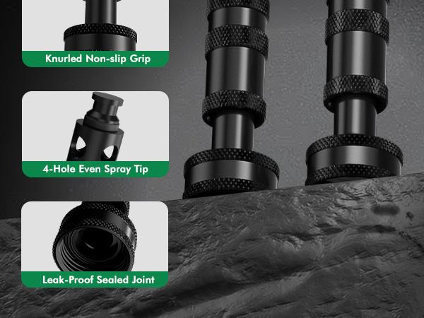 RESTMO 100% Solid Brass Adjustable Twist Hose Nozzle with Anti-Rust Coating, Heavy Duty High Pressure Water Hose Nozzle with 3 Spray Patterns