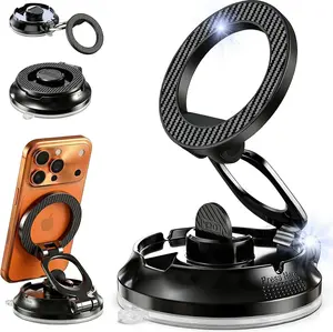 Phone Holder Car, Magnetic Car Phone Holder Mount for MagSafe [90+LB Strongest Suction] 360° Rotation, Vacuum Suction Cup Car Mount Dashboard Windshield Center Console for iPhone 17 Pro Max 16 15 14