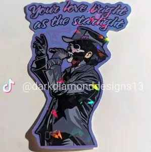 DarkDiamondDesigns13 Hand Drawn Ghost peacefield Sticker Glittery Artwork