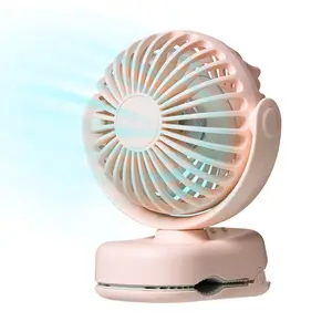 Ormos Cute mini Fan, Portable Long battery life 6h, 330° Rotatable, 1200mAh Battery chargeable & 3-Level Wind for Clip-on desk, baby stroller, car seat
