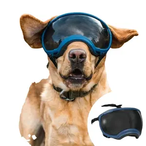 Dog Goggles Anti UV Strong Impact Resistance Adjustable Elastic Puppy Large Breed Dog Goggles Breathable Pet Sunglasses