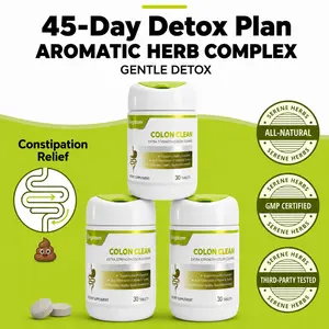 Constipation Relief 45-Day Supply 3-Bottle | Herb Colon Cleanse | Reduce Bloating | Okra Fiber Physical Gut Cleansing | Probiotics Boost Gut Immunity
