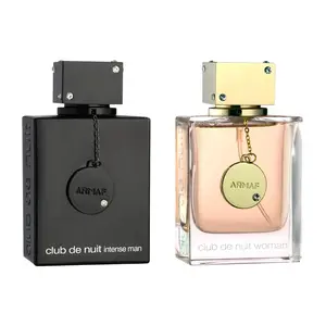 (2pc Bundle Pack) Club De Nuit Intense Man EDT + Club De Nuit Women by Armaf EDP Spray, 3.6oz