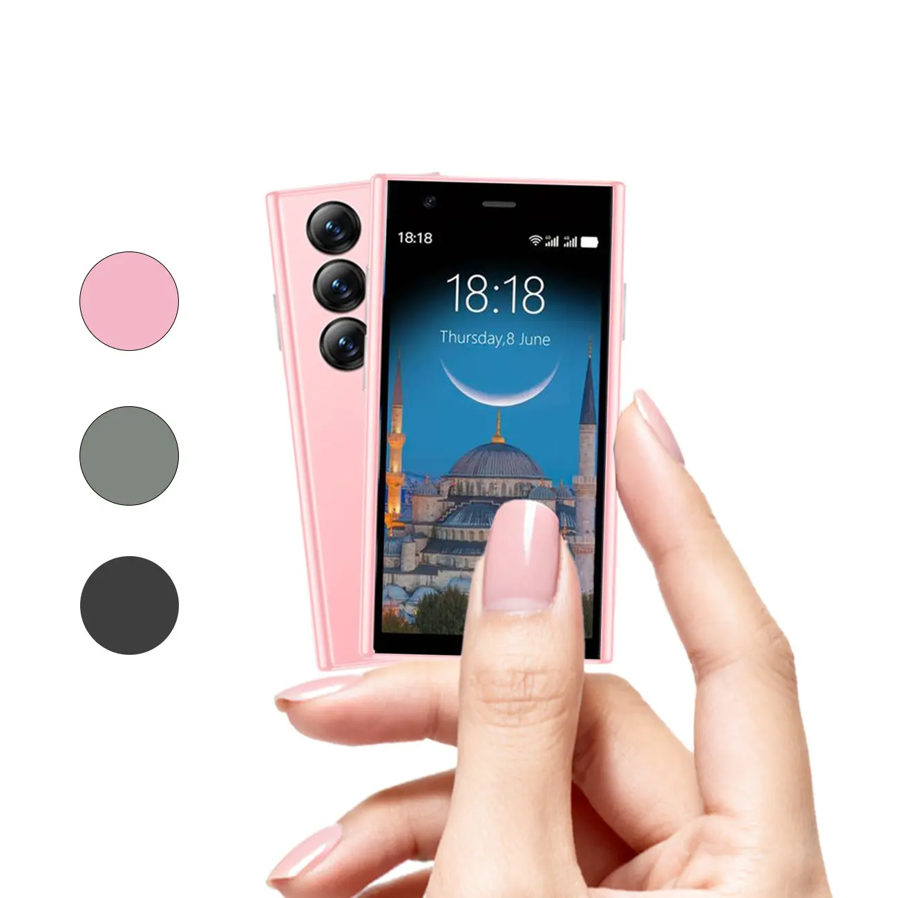 スマートフォン本体 Senor PinkiPhone12 Android 9 Smartphone with 2GB RAM, 16GB ROM, 3.0-inch HD Screen