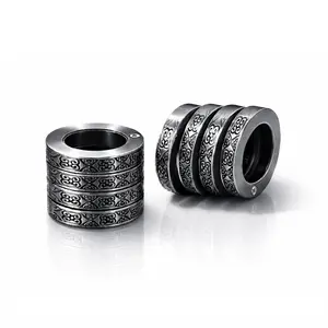 4-Band Engraved Rotating Spinner Ring - Fidget Ring for Focus, Idle Hands, Streetwear & Everyday Wear (Costume Jewelry Fashion Accessory)