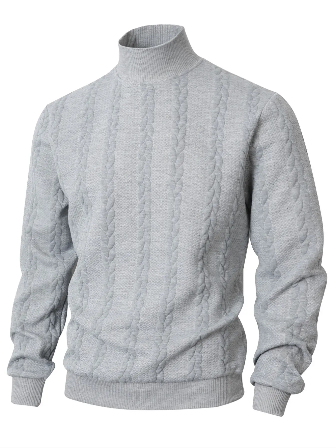 Men's Fall Winter Outfits Warm Knit Sweater for Daliy Wear, High Neck Pullover Long Sleeve Jumper, Casual Sporty Design, Essential Wardrobe Item, Knitted Pullover