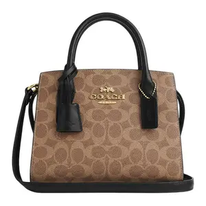 Coach Andrea Carryall 22 Handbag for Women – Satchel Style in Tan and Black