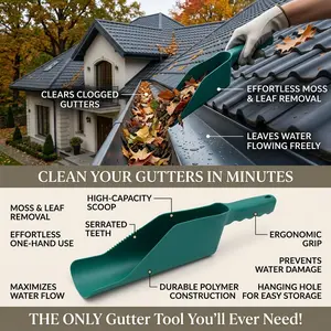 Plastic Roof Gutter Cleaner Scoop, Large Capacity Garden Tool, Leaf Cleaning Spoon, Gardening Supplies, House Eaves Shovel
