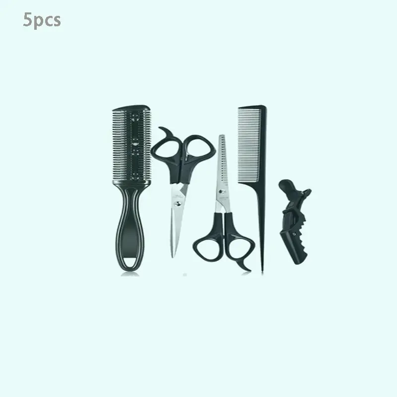 Professional Hairdressing Tool Set, Includes Clippers, Comb, Thinning Shears, Perfect Hairstyling and Trimming Kit, 5pcs, Barber Haircut Kit