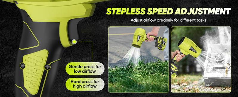 SEESE Cordless Leaf Blower - Violent Turbo Handheld Snow Blower, Lightweight Design, Gardener,Garden Mainte,Car Owner,Suitable for Car Drying After Wash & Outdoor Use