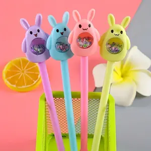 Cute Rabbit Design Gel Pen (4 Counts), Smooth Writing Pen, Writing Pen for School & Office, Stationery Supplies, Gift Ideas