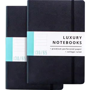 Papercode Lined Journal Notebook - Luxury Journal for Writing w/ 130 Pages, Soft Cover - Executive Notebook for Work, Travel, College - Black