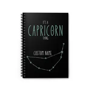 Capricorn Zodiac Spiral Notebook - Perfect for Astrology Lovers, Gift for Capricorns, Custom Name Journal, Birthday Gift, Personalized Notebook