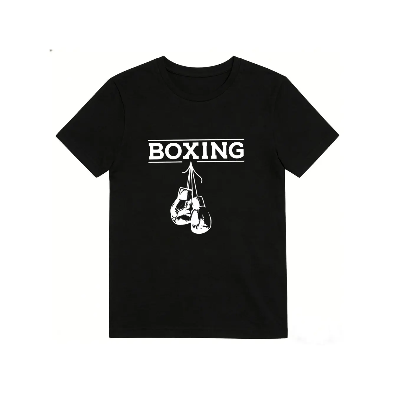 Men's Classic Boxing Graphic T-Shirt - Short Sleeve Crew Neck Regular Fit Casual Gym Garment, Soft Breathable, Durable Custom Print, Everyday Comfort, Machine Washable Menswear, Customized, Shortsleeve, Round Neck