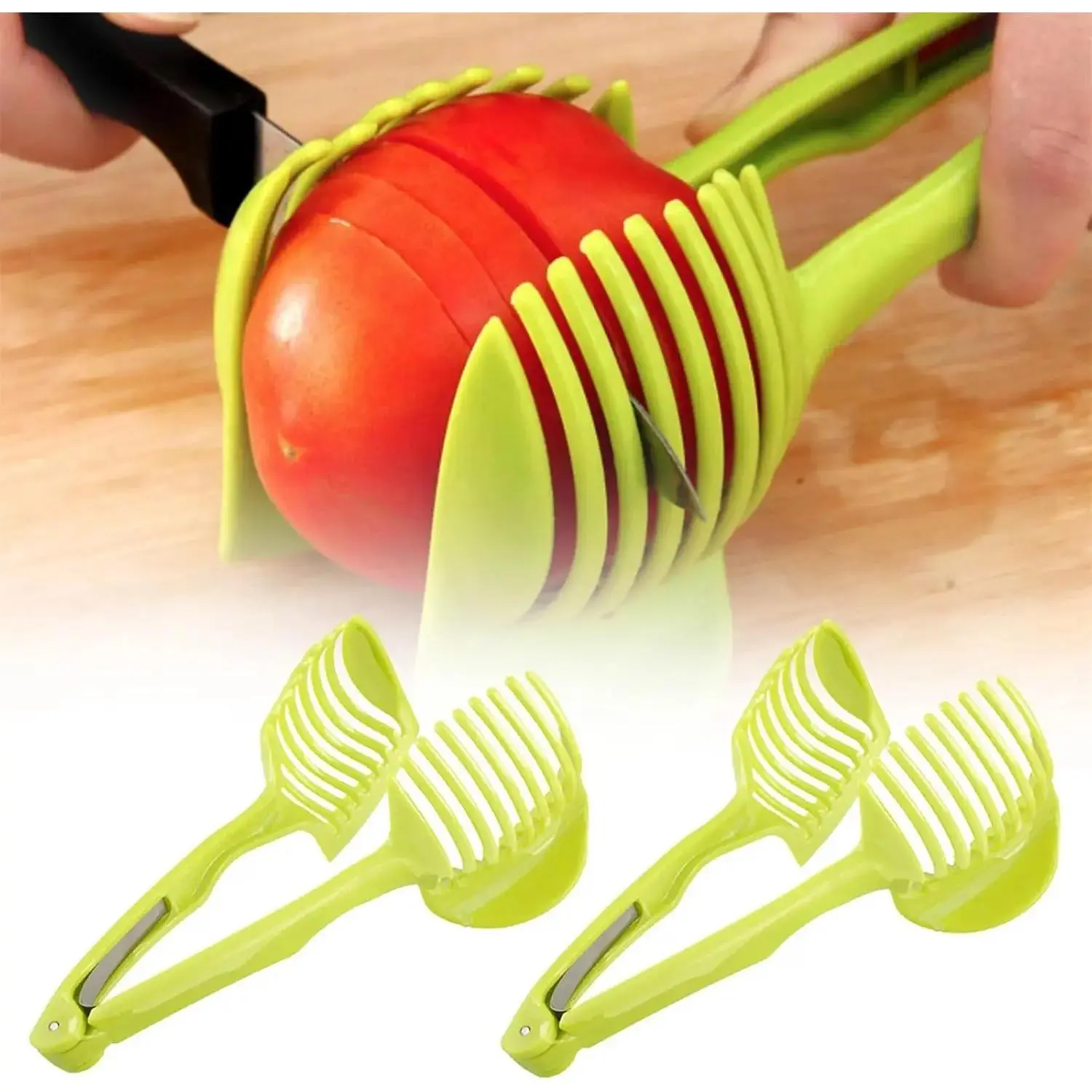 2024 Upgraded Durable Rustproof Plastic Non-Woven Tomato Slicer, Vegetable Cutter - Effortless Precision Cutting Kitchen Vegetable Tool, Fruit