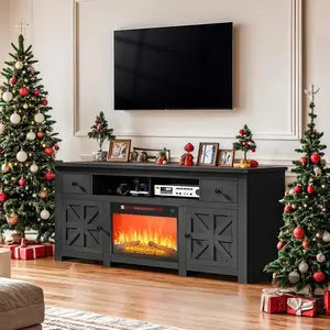 YITAHOME 23 Electric Fireplace, Remote Control with Timer, Adjustable Temperature & Flame Brightness, 120V, 1400W, Firewood